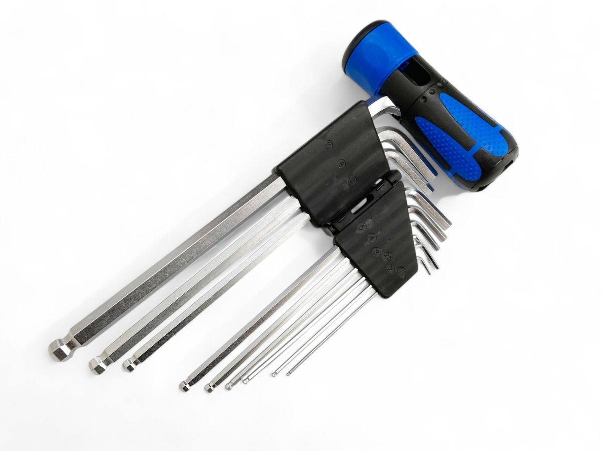 Toolzone Hex Key Set Ball End Metric 9pc with Handle Chrome Alloy - Toolzone Kdphx032