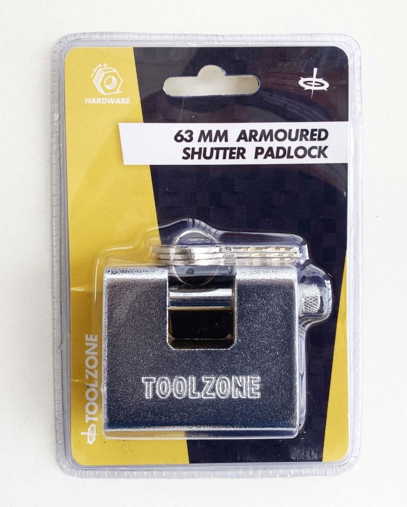 Toolzone Padlock Armoured Container 63mm with 3 Keys - Toolzone Kdplk010