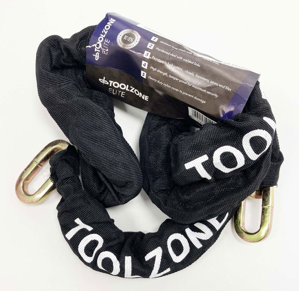 Toolzone Chain Nylon Covered 1.8m X 10mm Heavy Duty Square Link - Toolzone Kdplk020
