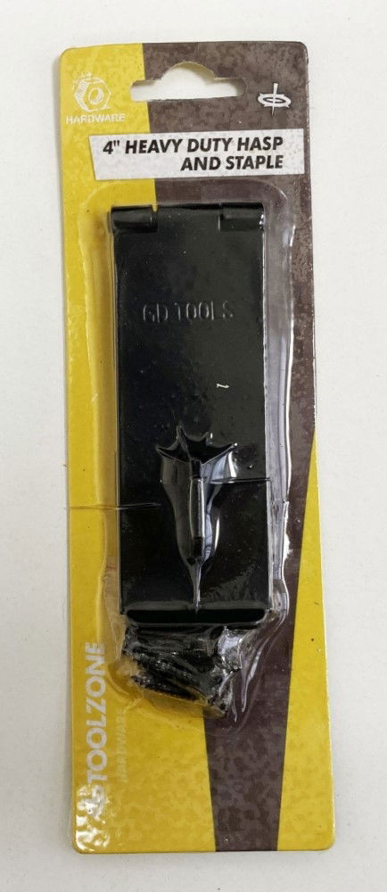 Toolzone Hasp and Staple Heavy Duty 4 100x38mm with 8 Screws - Toolzone Kdplk083