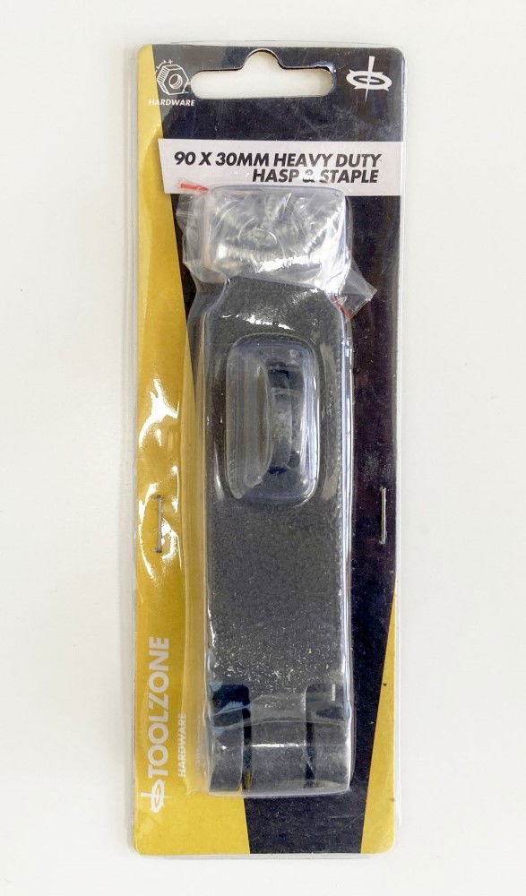 Toolzone Hasp and Staple Cast Iron 90x30mm 3.8mm Thick - Toolzone Kdplk085