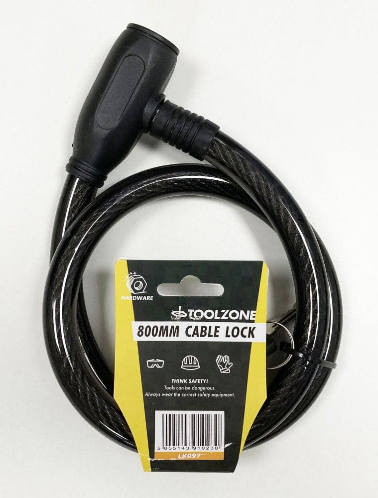 Toolzone Cable Lock 15mm X 800mm with 2 Keys - Toolzone Kdplk097