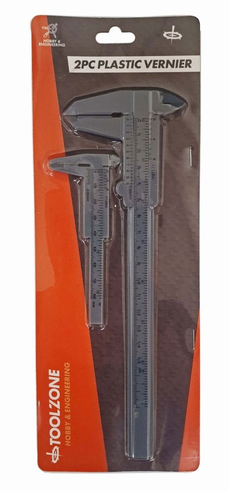 Toolzone Plastic Vernier Caliper Set 2pc 3 and 6 - Toolzone Kdpms086