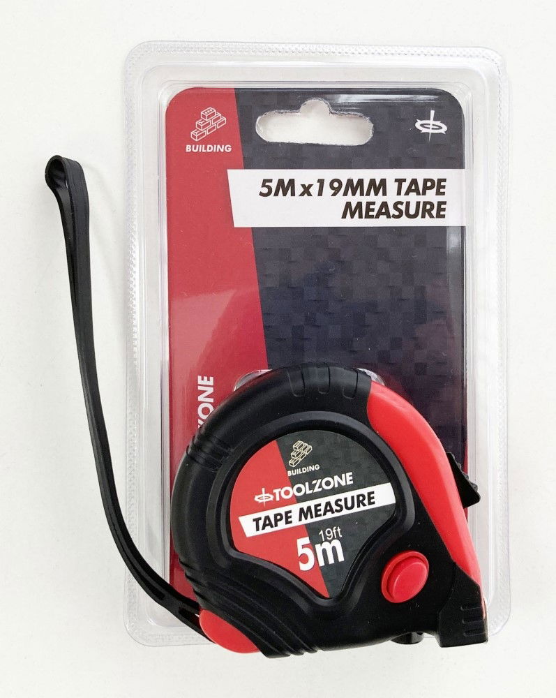 Toolzone Tape Measure 5m X 19mm Rubber Coated Metric and Imperial - Toolzone Kdpms123