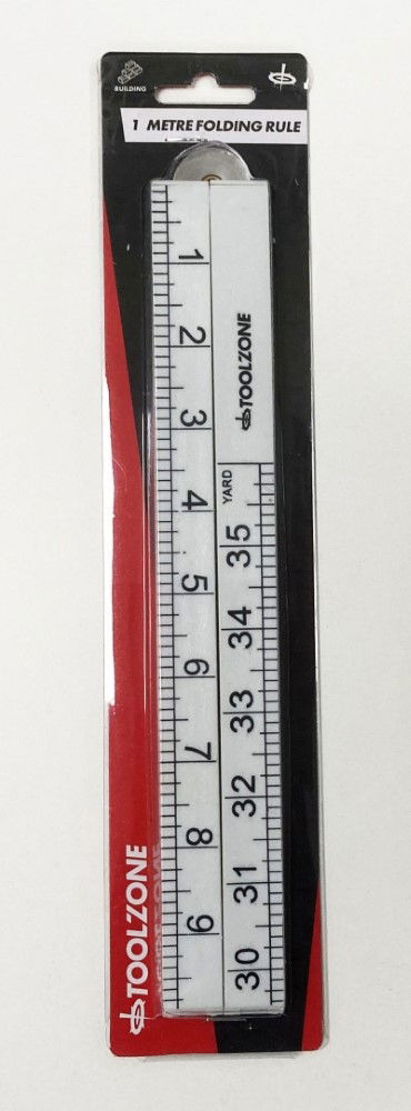 Toolzone Folding Plastic Rule 1m Metric and Imperial - Toolzone Kdpms165