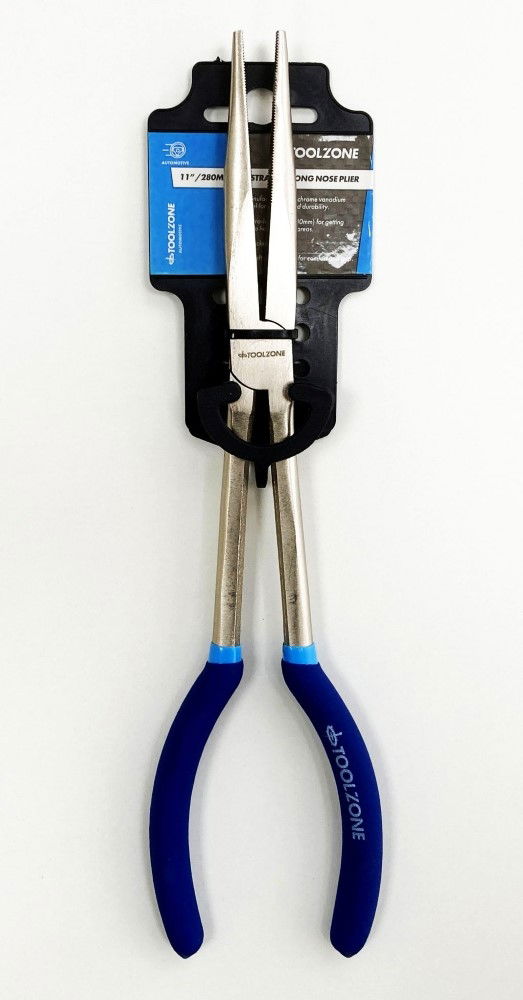 Toolzone Long Nose Pliers Straight 11 Crv Soft Grip Handles - Toolzone Kdppl132