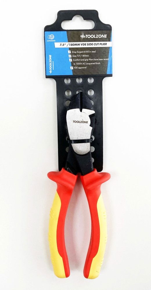 Toolzone Side Cutter Plier Vde 7 1/2 6150 Crv Steel 1000v - Toolzone Kdppl135