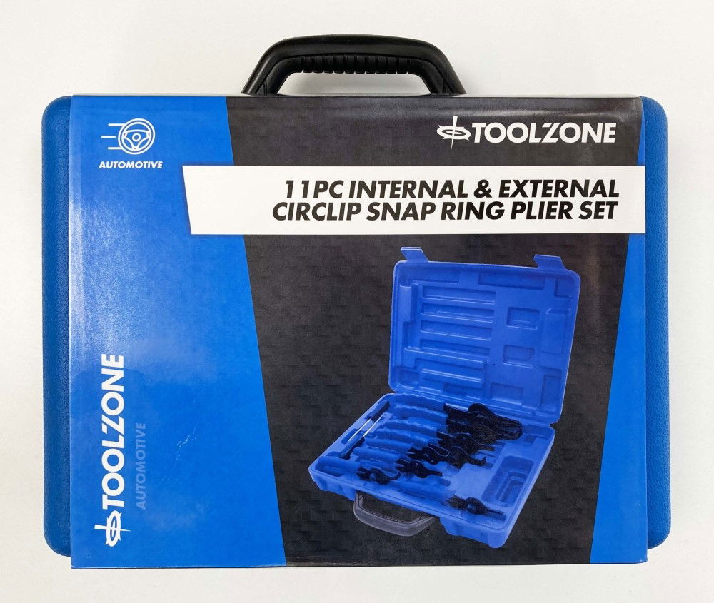 Toolzone Circlip Plier Set 11pc Heat Treated Steel with Storage Case - Toolzone Kdppl136
