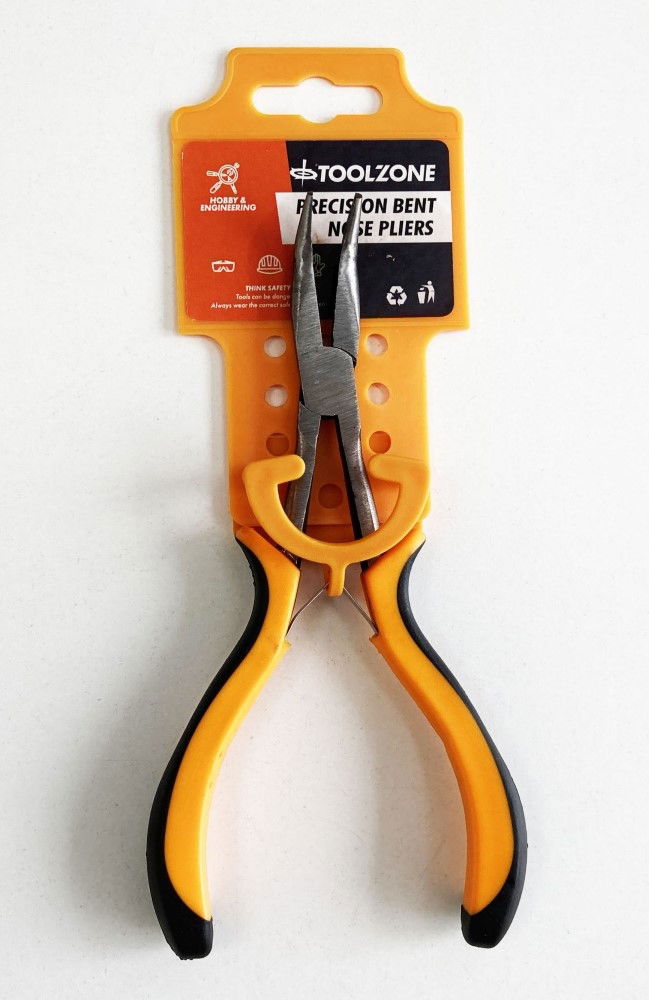 Toolzone Precision Bent Nose Pliers Leaf Spring Carbon Steel - Toolzone Kdppl186