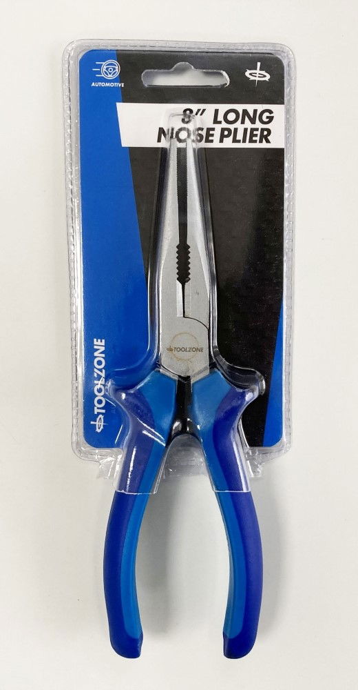 Toolzone Long Nose Plier Heavy Duty 8 Satin Finish Drop Forged Steel - Toolzone Kdppl205