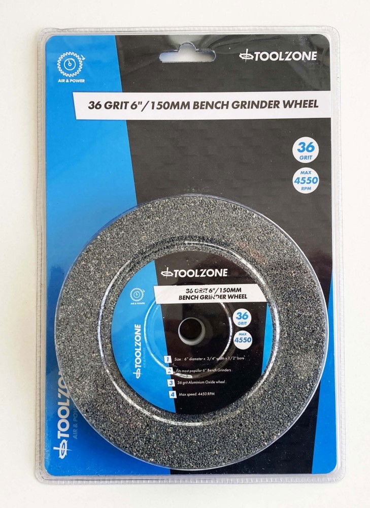 Toolzone Grinding Wheel Coarse 6 36grit 19mm Thick Aluminium Oxide - Toolzone Kdppw020c