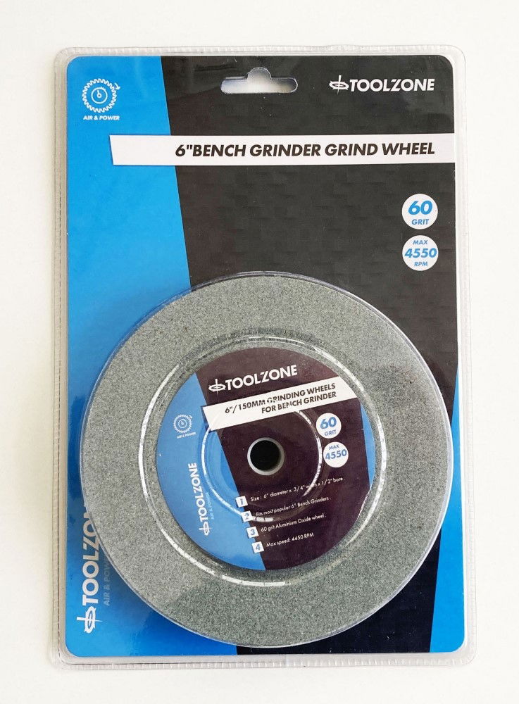 Toolzone Grinding Wheel Fine 6 60grit 19mm Thick Aluminium Oxide - Toolzone Kdppw020f