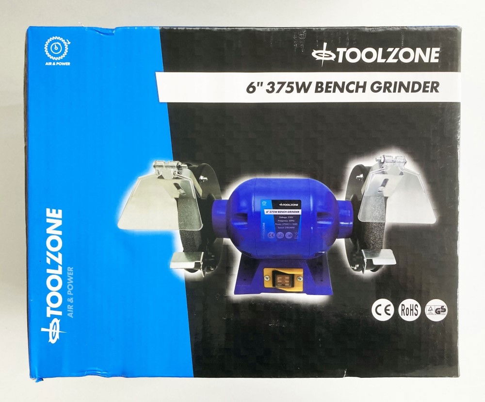 Toolzone Bench Grinder 6 375w 1/2hp 230v with Fine and Coarse Wheels - Toolzone Kdppw057