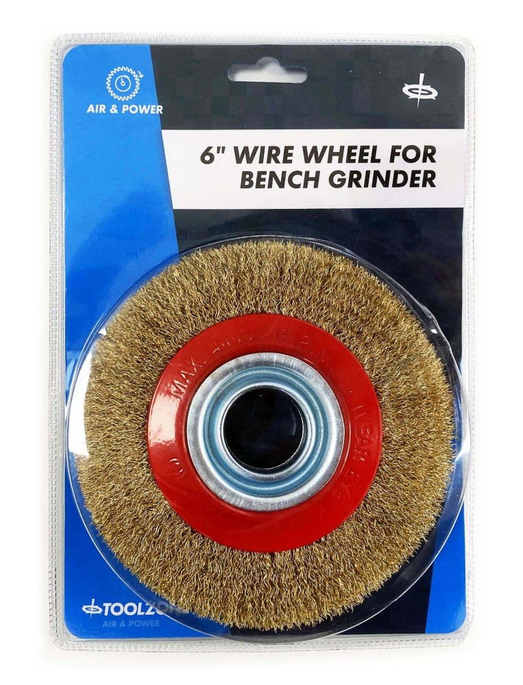Toolzone Wire Wheel 6 for Bench Grinder with Plastic Bushes - Toolzone Kdppw064
