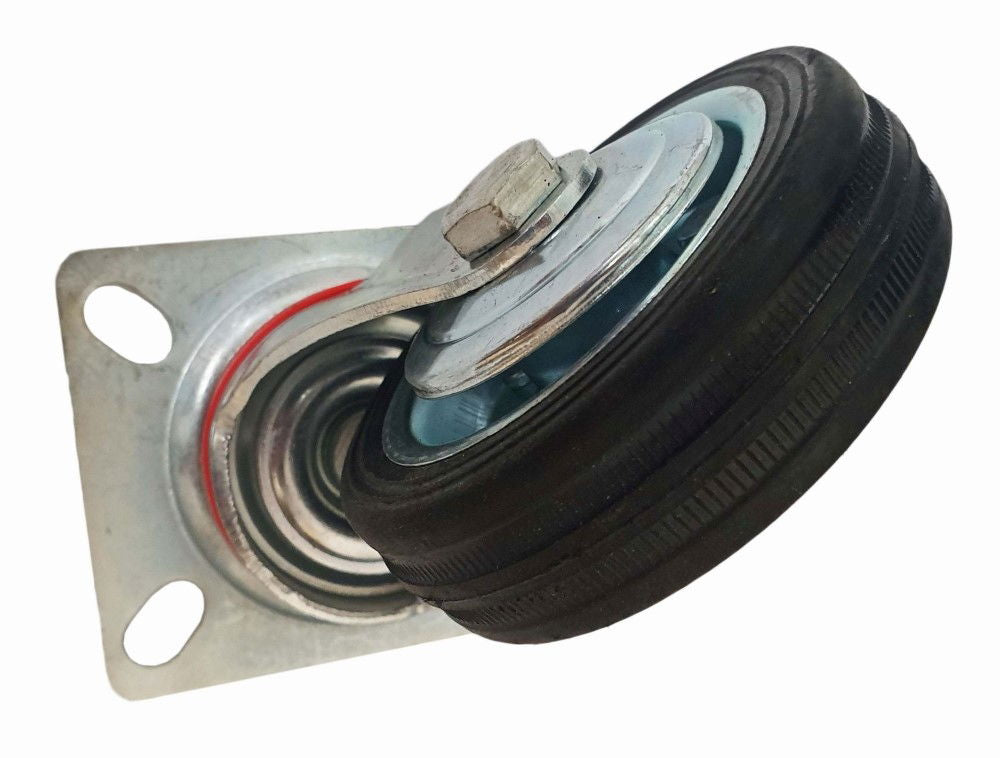 Toolzone Castor Swivel 3 72mm Rubber Wheel Steel Plate 25kg - Toolzone Kdprm007