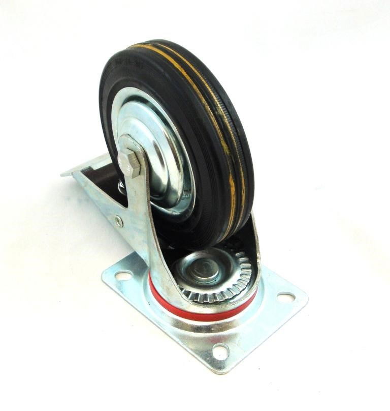 Toolzone Castor Swivel with Brake 6 150mm Rubber Wheel Steel Plate 120kg - Toolzone Kdprm021