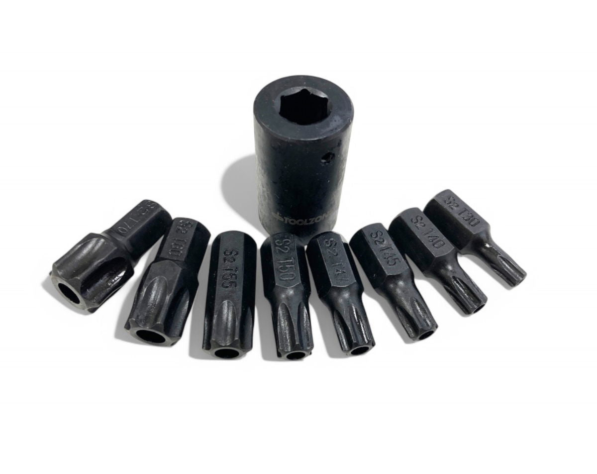 Toolzone Impact Star Bit Set 9pc T30-t70 1/2 Drive - Toolzone Kdpsd068