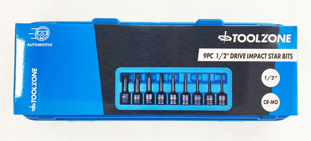 Toolzone Impact Star Bit Set 9pc T20-t70 1/2 Drive - Toolzone Kdpsd071