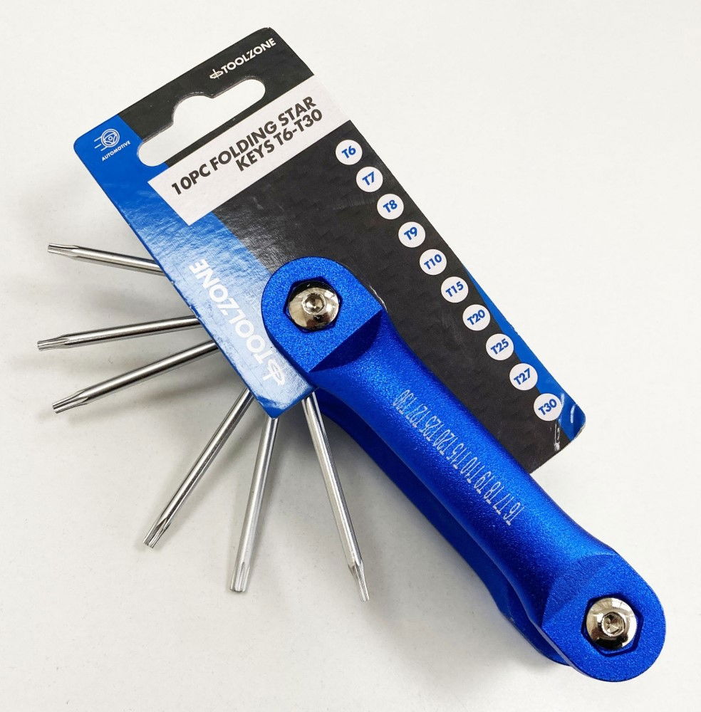 Toolzone Folding Star Key Set T6-t30 Aluminium Frame - Toolzone Kdpsd087