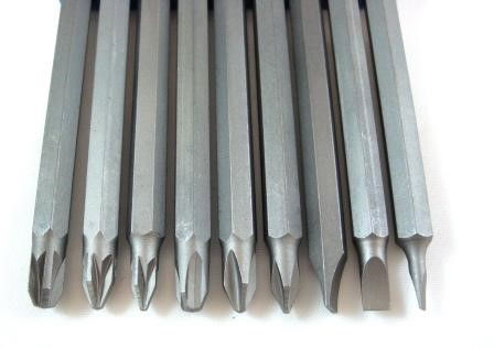 Toolzone Power Bit Set Crv 9pc 150mm Slot 3-7mm Phillips 1-3 Pozi 1-3 - Toolzone Kdpsd235