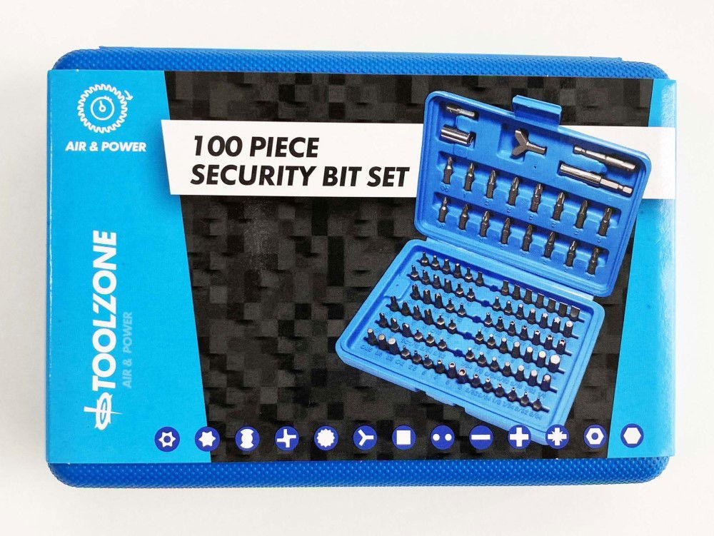 Toolzone Security Power Bit Set Crv 100pc Star Torq Spline Tri-wing Square Spanner Hex - Toolzone Kdpsd244