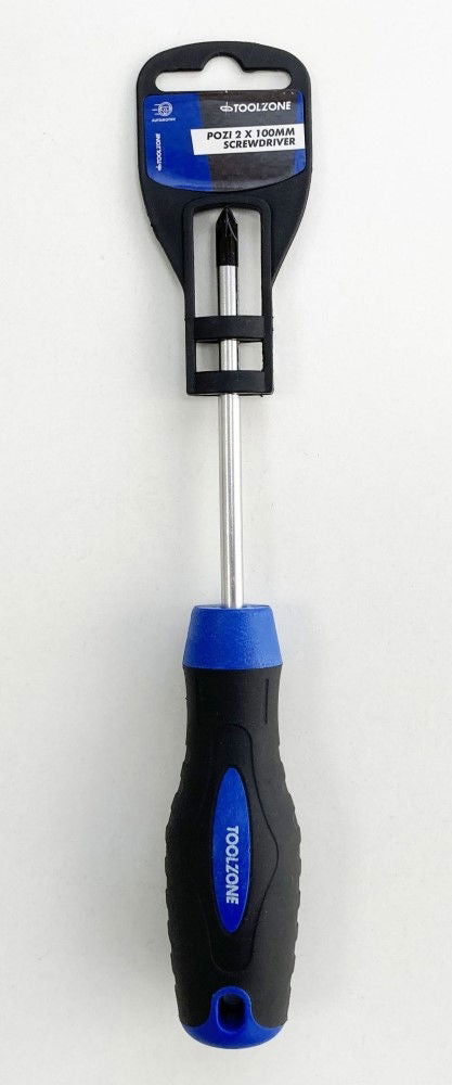 Toolzone Pozi Screwdriver 100mm Pz2 - Toolzone Kdpsd259