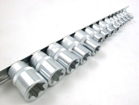 Toolzone Female Star Socket Set 14pc Crv 1/4 3/8 1/2 Drive E4-e24 - Toolzone Kdpsd279