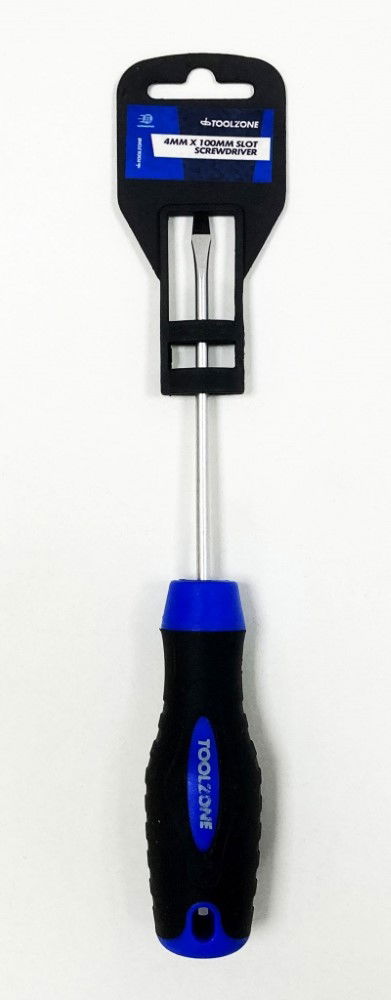Toolzone Slot Screwdriver 4mm X 100mm - Toolzone Kdpsd302