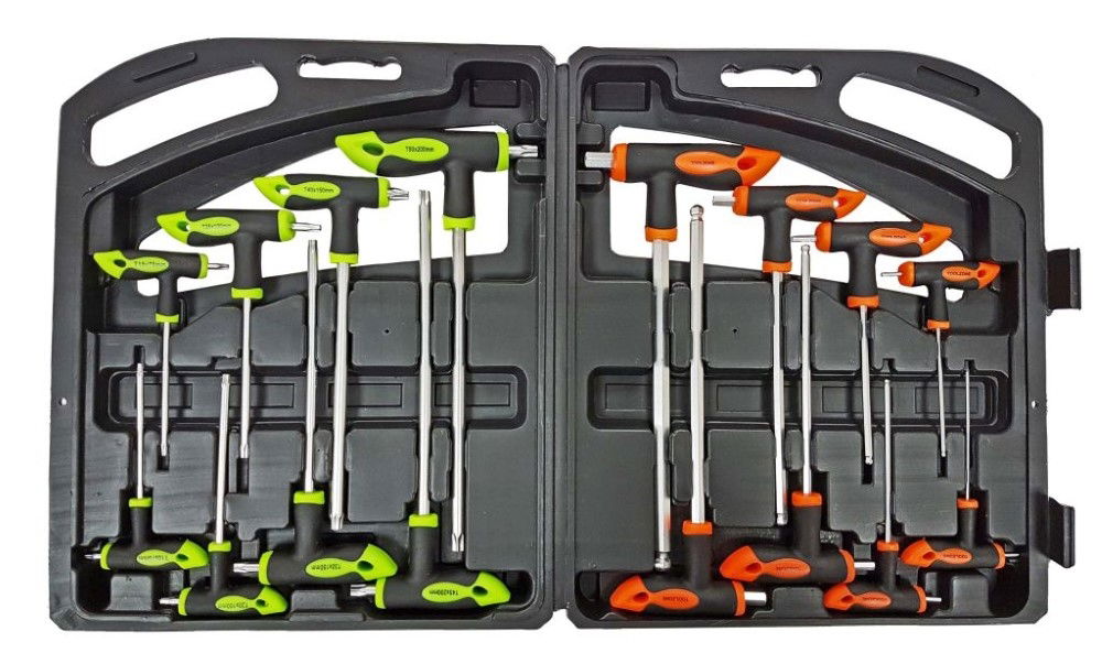 Toolzone T Handle Hex and Star Screwdriver Set 16pc Crv - Toolzone Kdpsd305