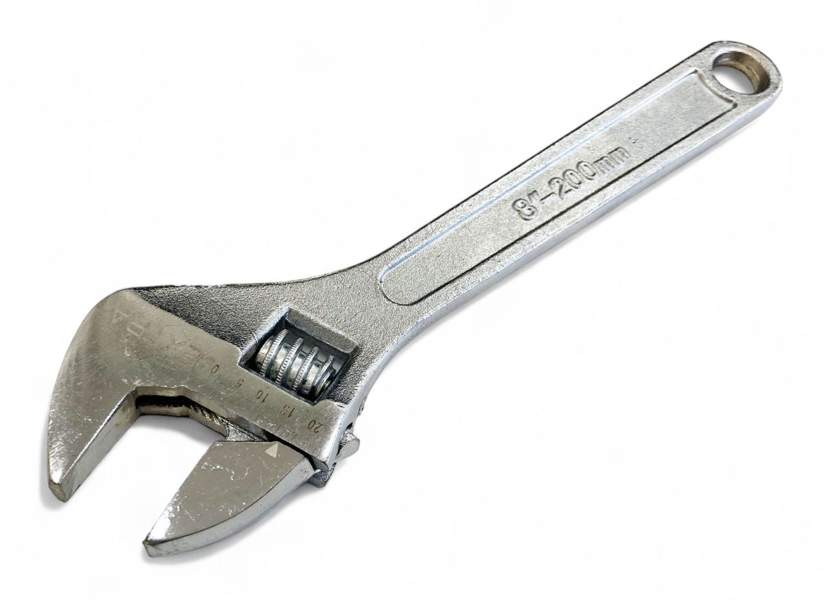 Toolzone Adjustable Spanner 8 Max Jaw 25mm Drop Forged Chrome Plated - Toolzone Kdpsp043