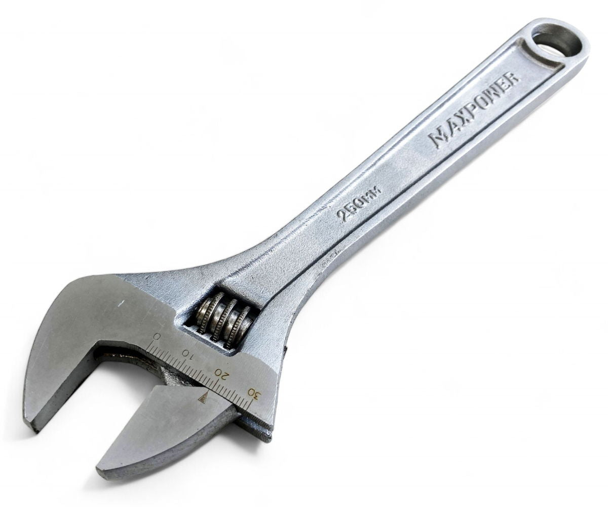 Toolzone Adjustable Spanner 10 Max Jaw 30mm Drop Forged Satin Finish - Toolzone Kdpsp052