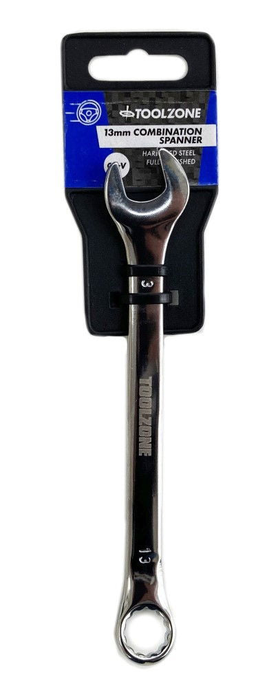 Toolzone Combination Spanner 13mm Polished Chrome Vanadium - Toolzone Kdpsp114