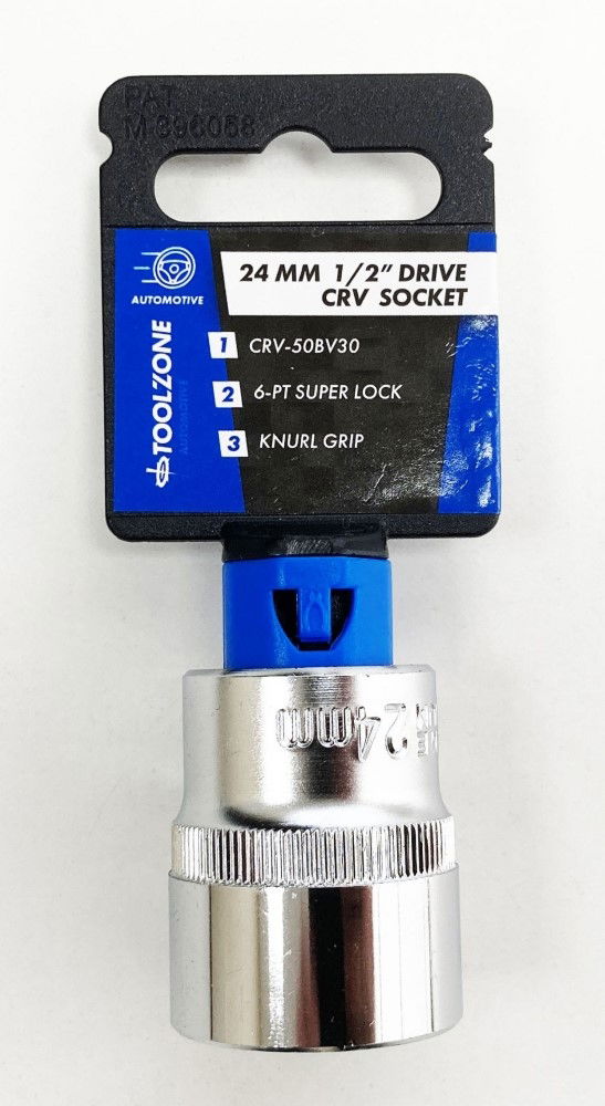 Toolzone Socket 1/2 Drive 24mm Crv Satin Single Hex - Toolzone Kdpss083