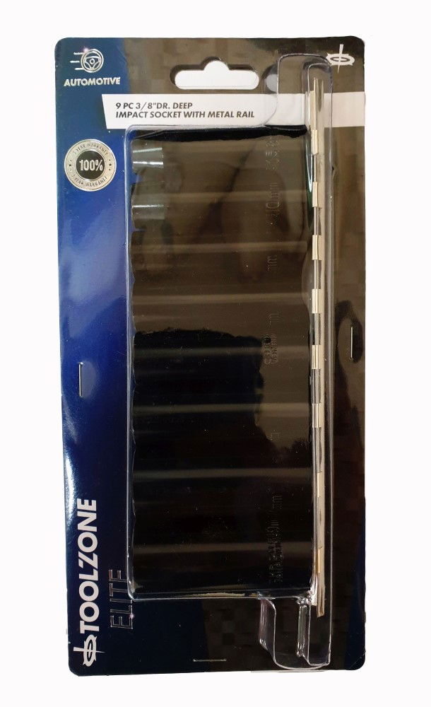 Toolzone Impact Socket Set 3/8 Drive Deep 8 Pieces 8-19mm - Toolzone Kdpss124
