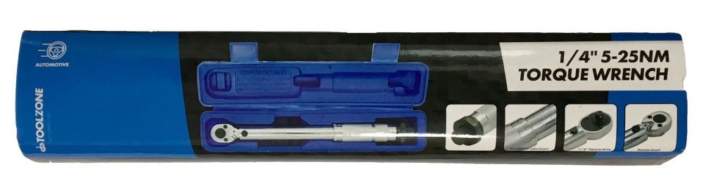 Toolzone Torque Wrench 1/4 Drive 5-25nm 280mm Ratchet Head - Toolzone Kdpss217