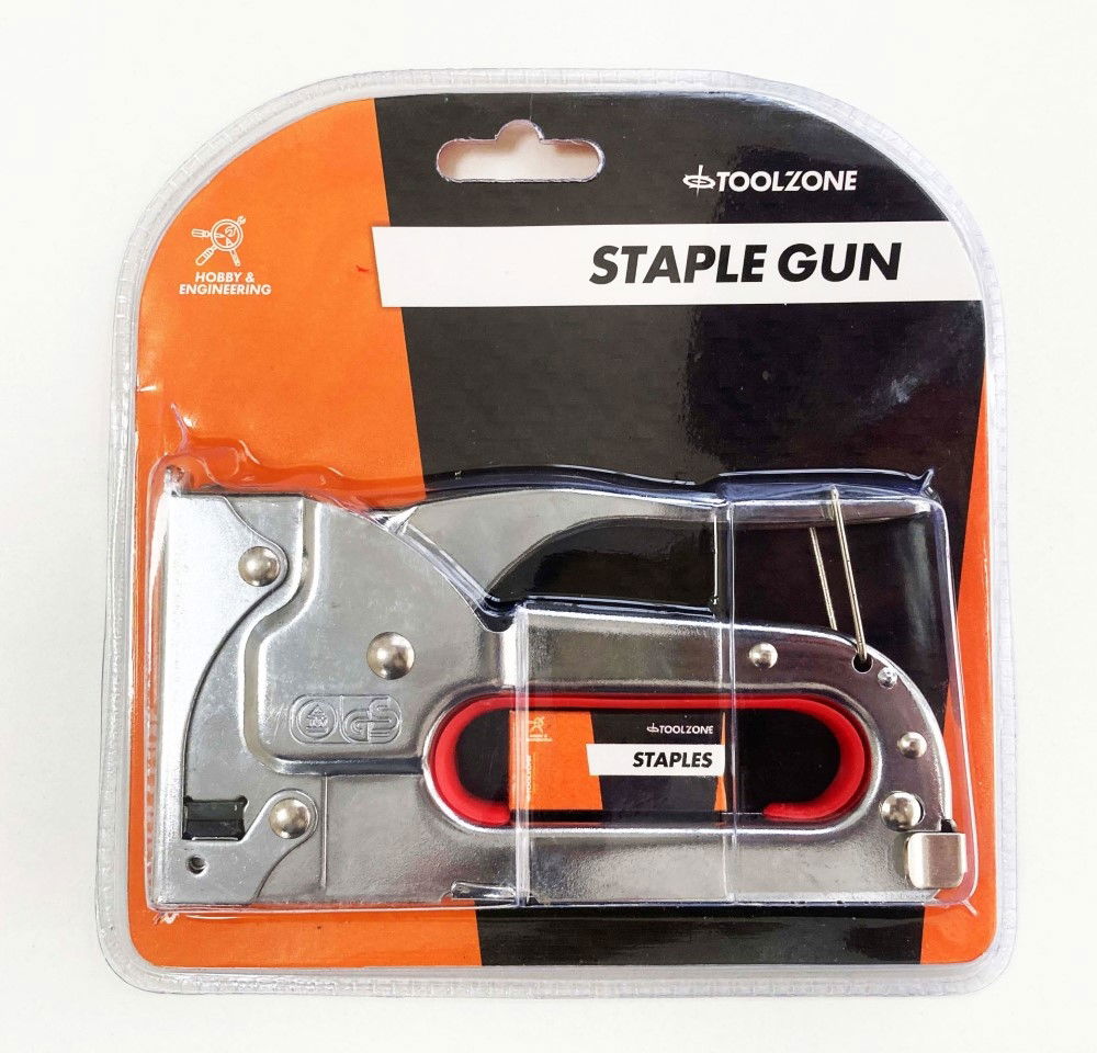 Toolzone Staple Gun Chrome For JT21 6MM 8MM 10MM Staples - Toolzone KDPST002