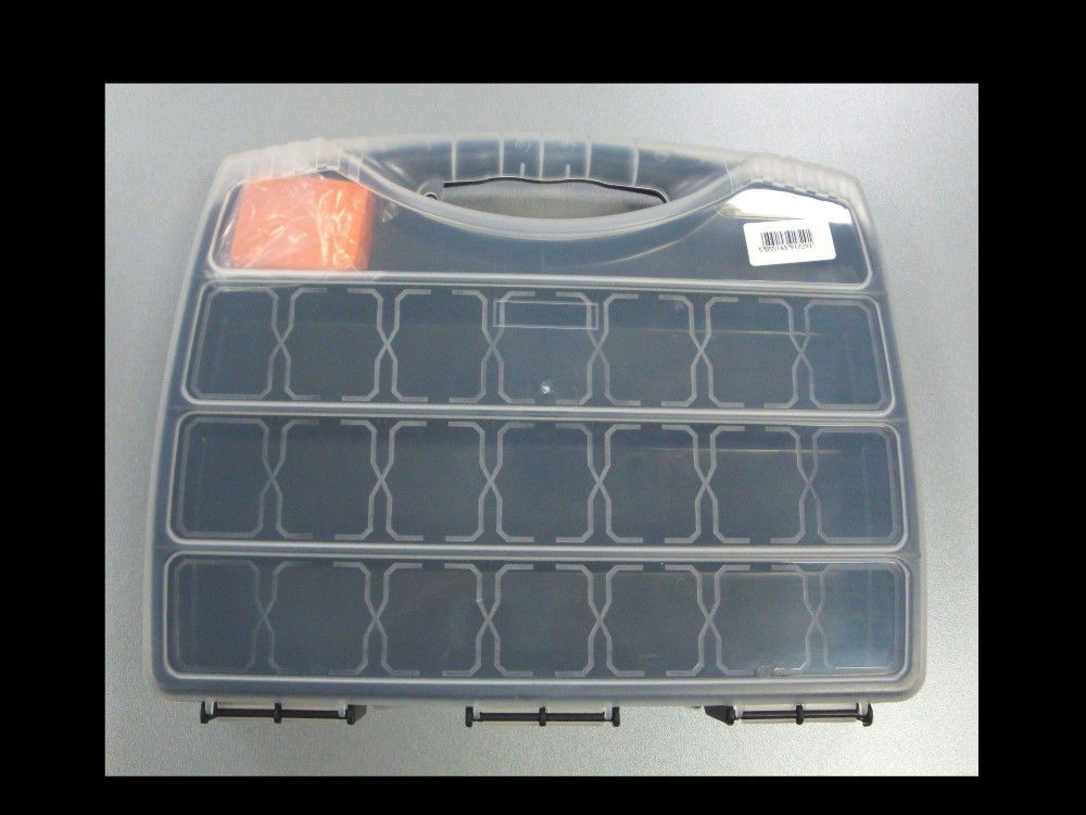 Toolzone Organiser 320mm 22 Section with Interchangeable Dividers and Clear Lid - Toolzone Kdptb090