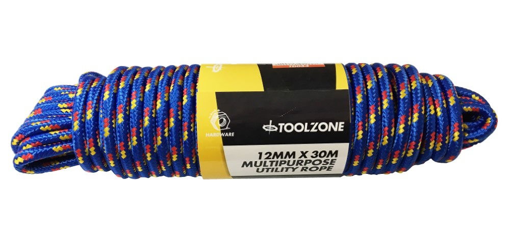 Toolzone Multipurpose Utility Rope 12mm X 30m 70kg Capacity - Toolzone Kdptd053