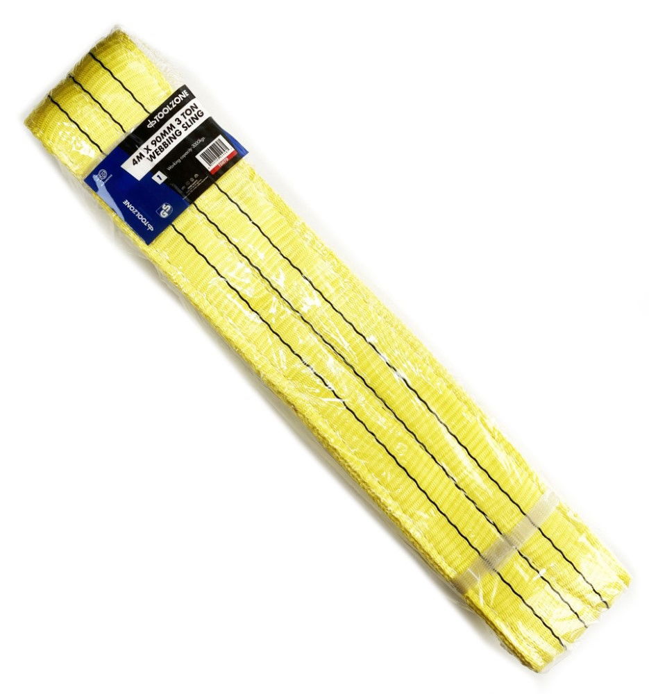 Toolzone Webbing Sling 4m X 90mm 3 Ton Capacity - Toolzone Kdptd070