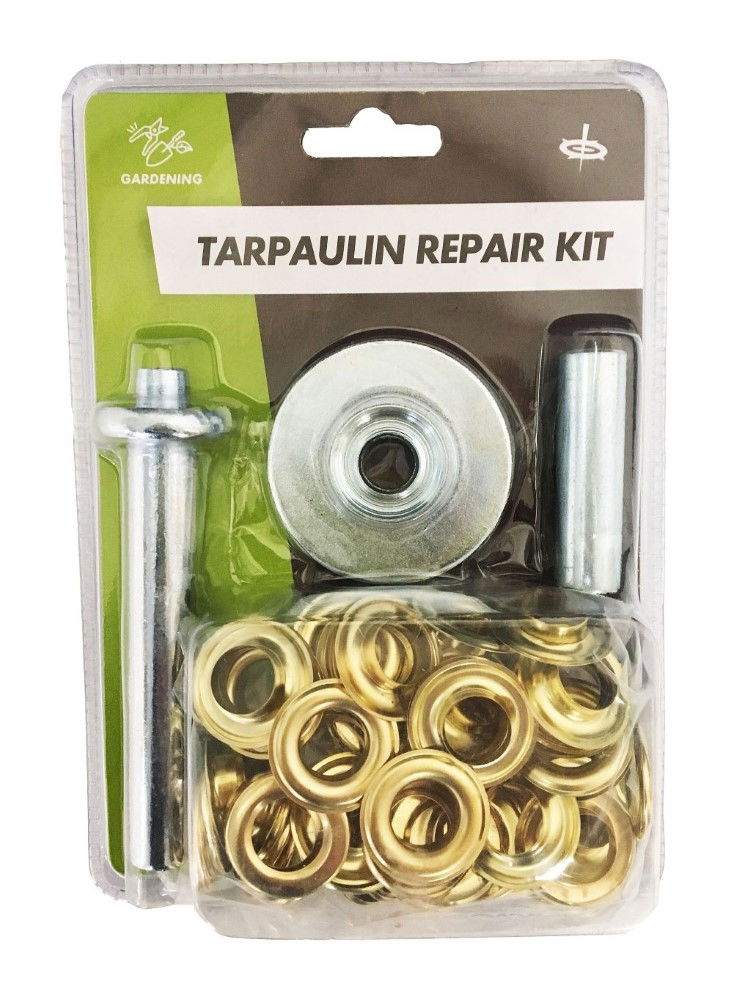 Toolzone Tarpaulin Repair Kit with 13.5mm Punch and Grommets - Toolzone Kdptl022