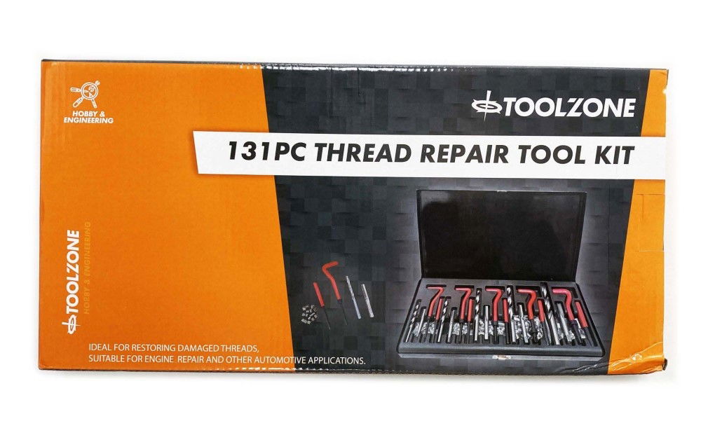 Toolzone Thread Repair Tool Kit 131 Piece M5-m12 with Taps and Inserts - Toolzone Kdptp097