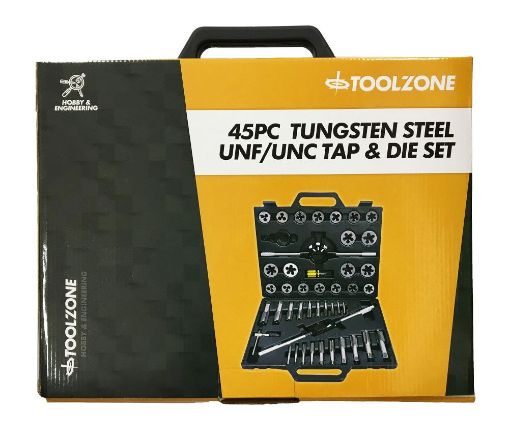 Toolzone Tap and Die Set Unf/unc 45 Piece Tungsten - Toolzone Kdptp100
