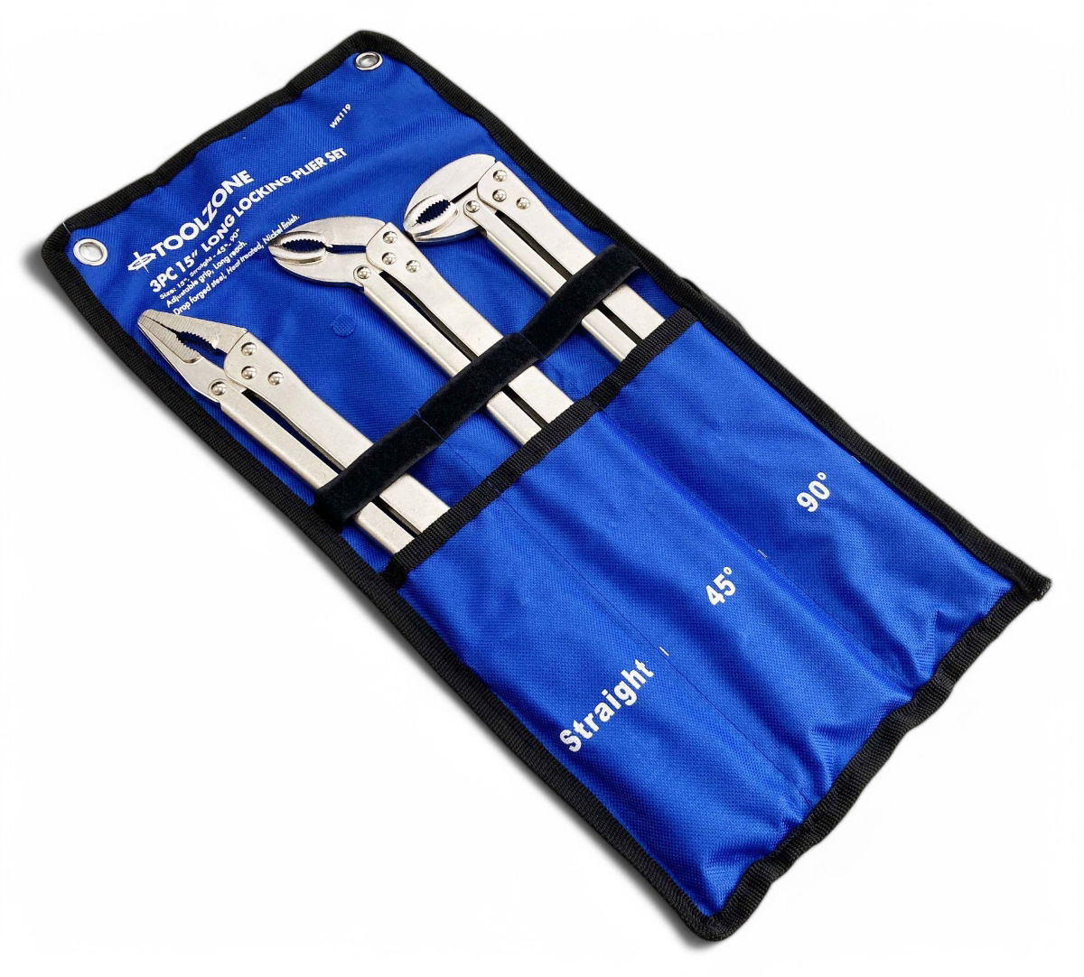 Toolzone Locking Plier Set 3 Piece 15 Straight 45 Degree 90 Degree - Toolzone Kdpwr119