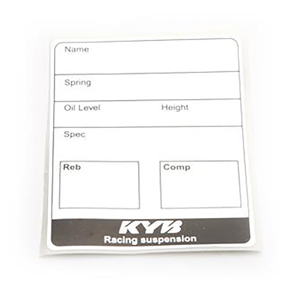 KYB LABEL SUSPENSION NAME OIL LEVEL SPRING CLICKER POS. 10PCS