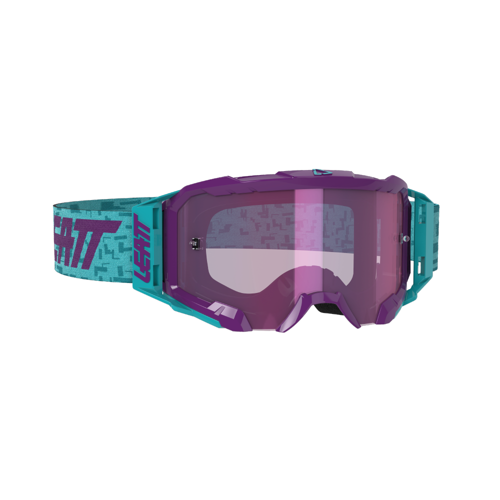 LEATT GOGGLE VELOCITY 5.5 IRIZ AQUA - PURPLE LENS  PURPLE