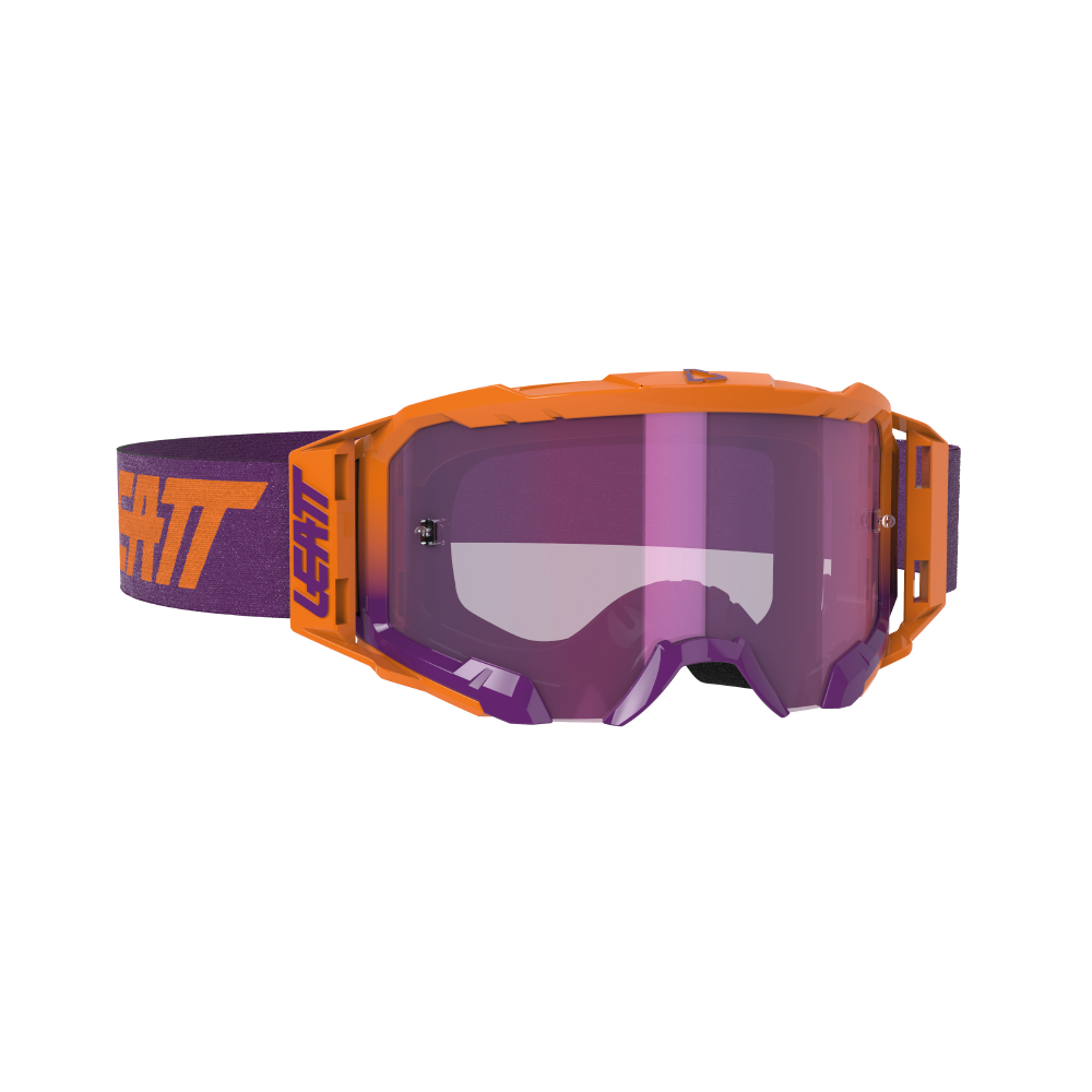 LEATT GOGGLE VELOCITY 5.5 IRIZ NEON ORANGE - PURPLE LENS  FLUORESCENT ORANGE