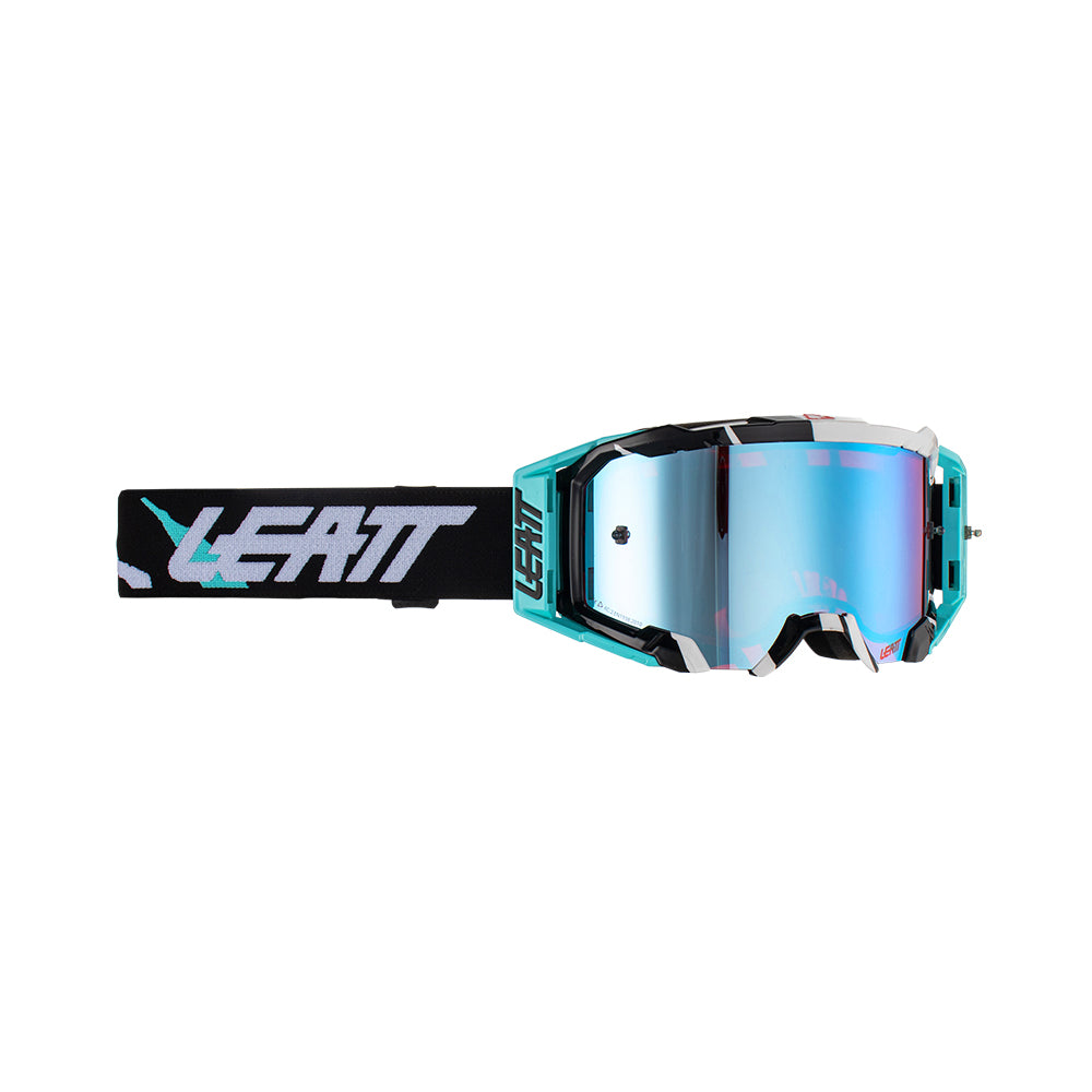 LEATT GOGGLE VELOCITY 5.5 IRIZ ACID TIGER - BLUE LENS  LIGHT BLUE
