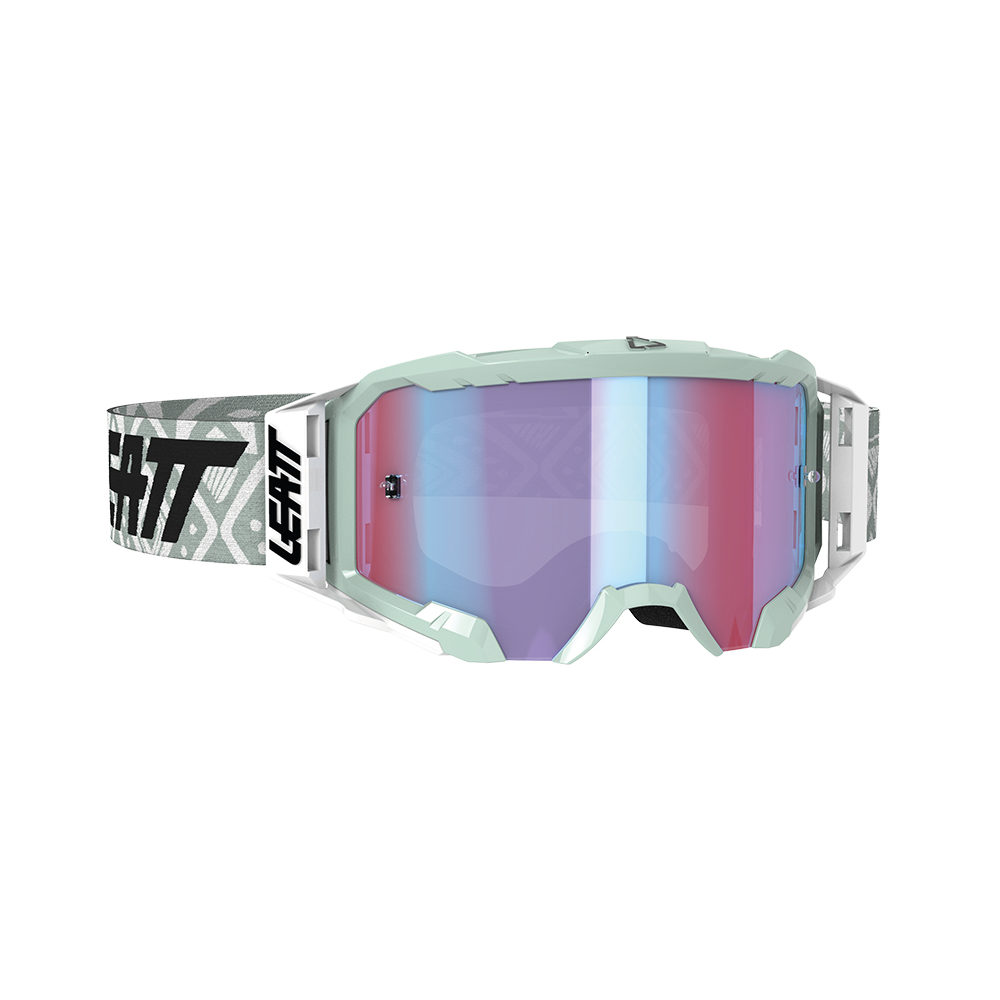 LEATT GOGGLE VELOCITY 5.5 IRIZ WHITE - BLUE LENS  WHITE