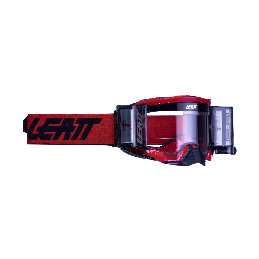 LEATT GOGGLE VELOCITY 5.5 ROLL-OFF RED - CLEAR LENS  RED