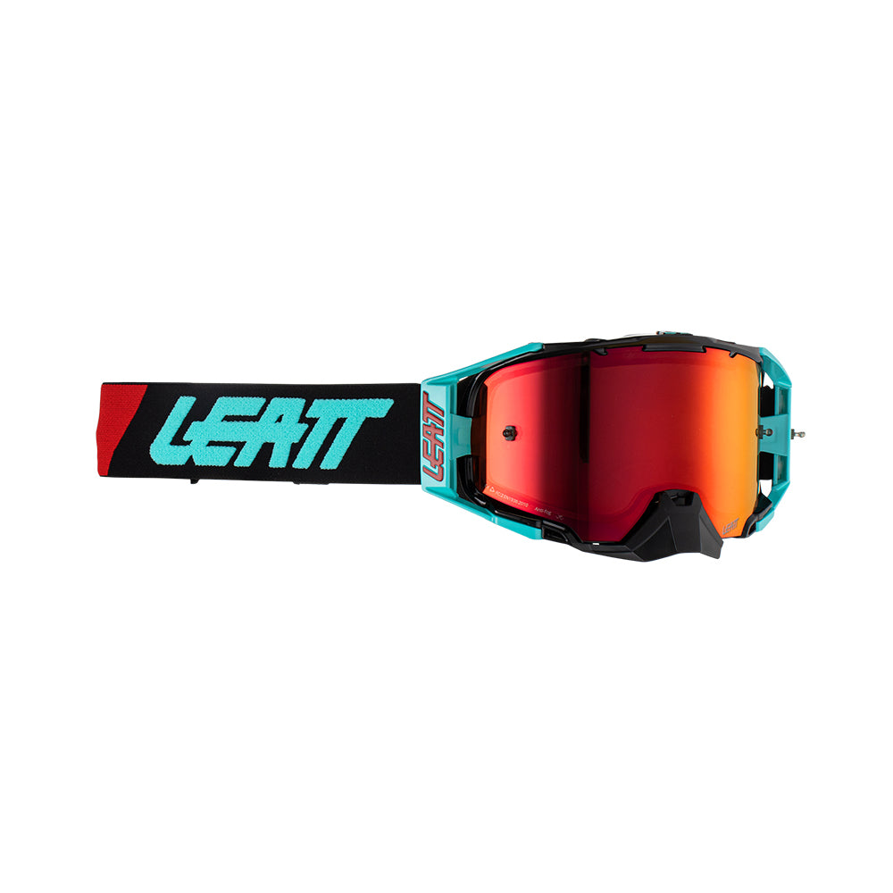 LEATT GOGGLE VELOCITY 6.5 IRIZ FUEL - RED LENS  LIGHT BLUE